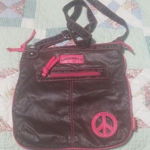 Brown leather Crossbody purse